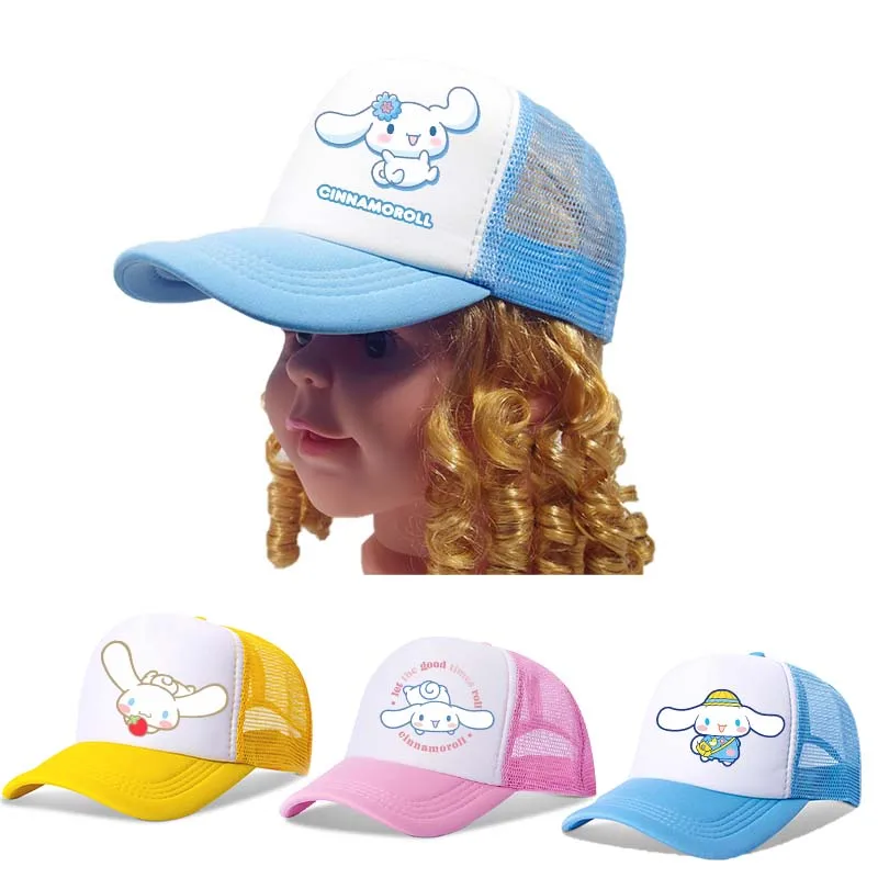 

New Cinnamon Baseball Cap Cinnamoroll Peaked Caps Sanrio Cartoon Anime Figures Sun Hat Parent Child Kawaii Fashion Outdoor Hats