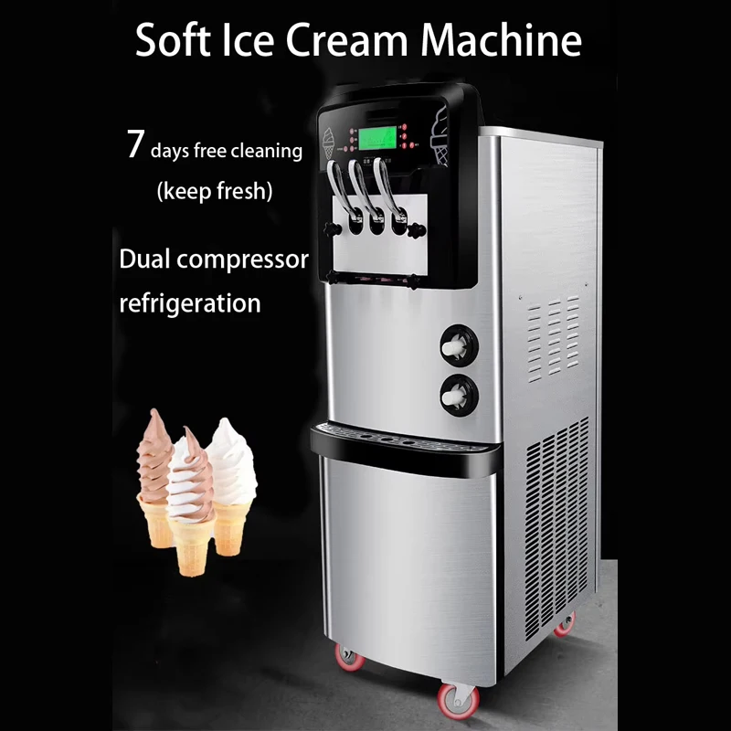 Picture 3: Commercial Automated Vertical Top 3 Flavors Cheap Yogurt Soft Serve Ice Cream Machine