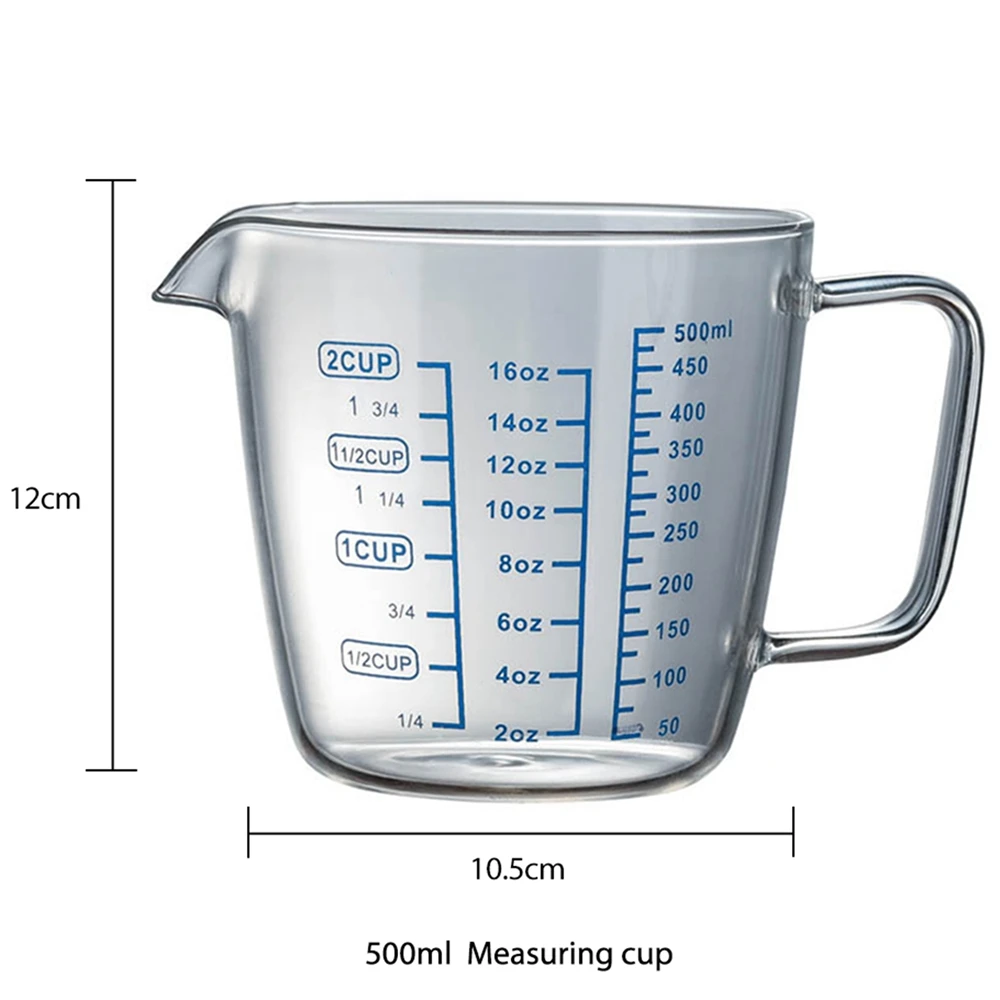 High Borosilicate Measuring Glass Cup Liquid Measurement With Scale Microwave Oven Available Kitchen Baking Glass Cup