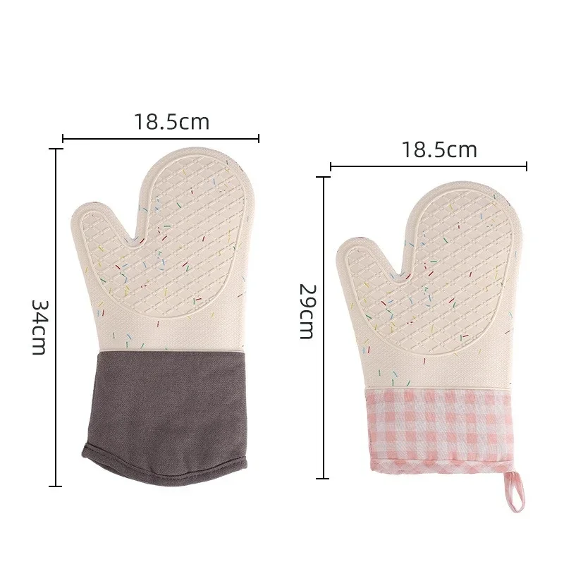 1 Pc Flexible Heat-resistant Silicone Oven Glove with Stylish Design Soft Microwave Glove Baking Supply Safe Kitchen Accessories