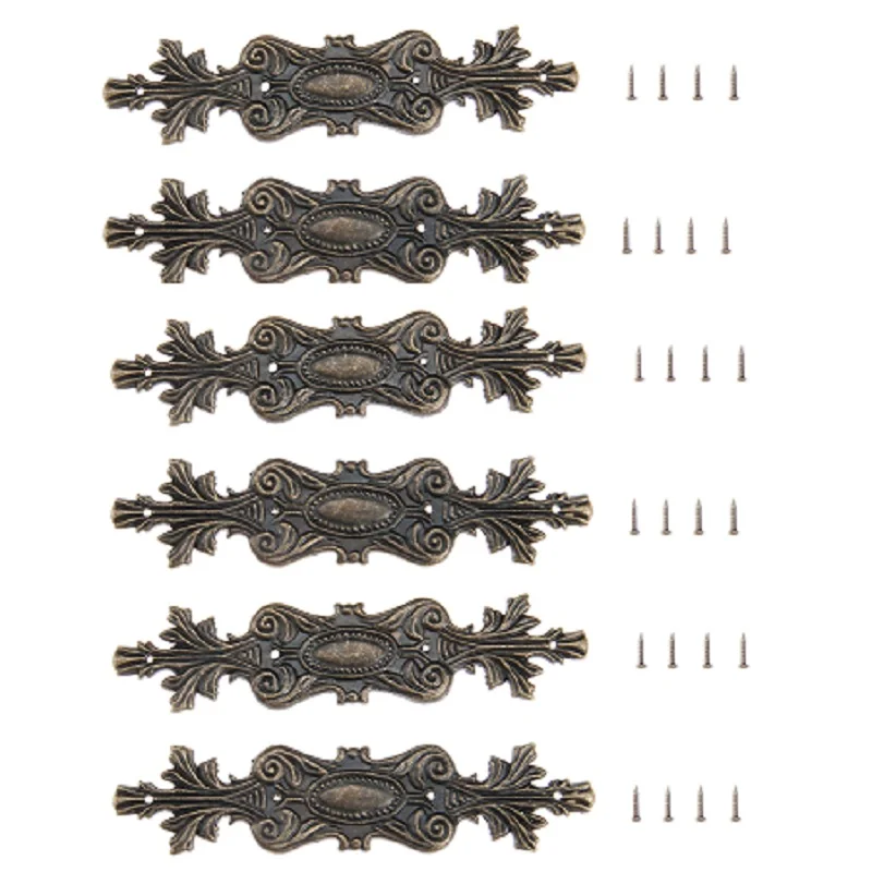6 pezzi mobili antichi staffe angolari portagioie libro Album Corner Protector abbellimenti in metallo Scrapbooking 100*20mm + vite