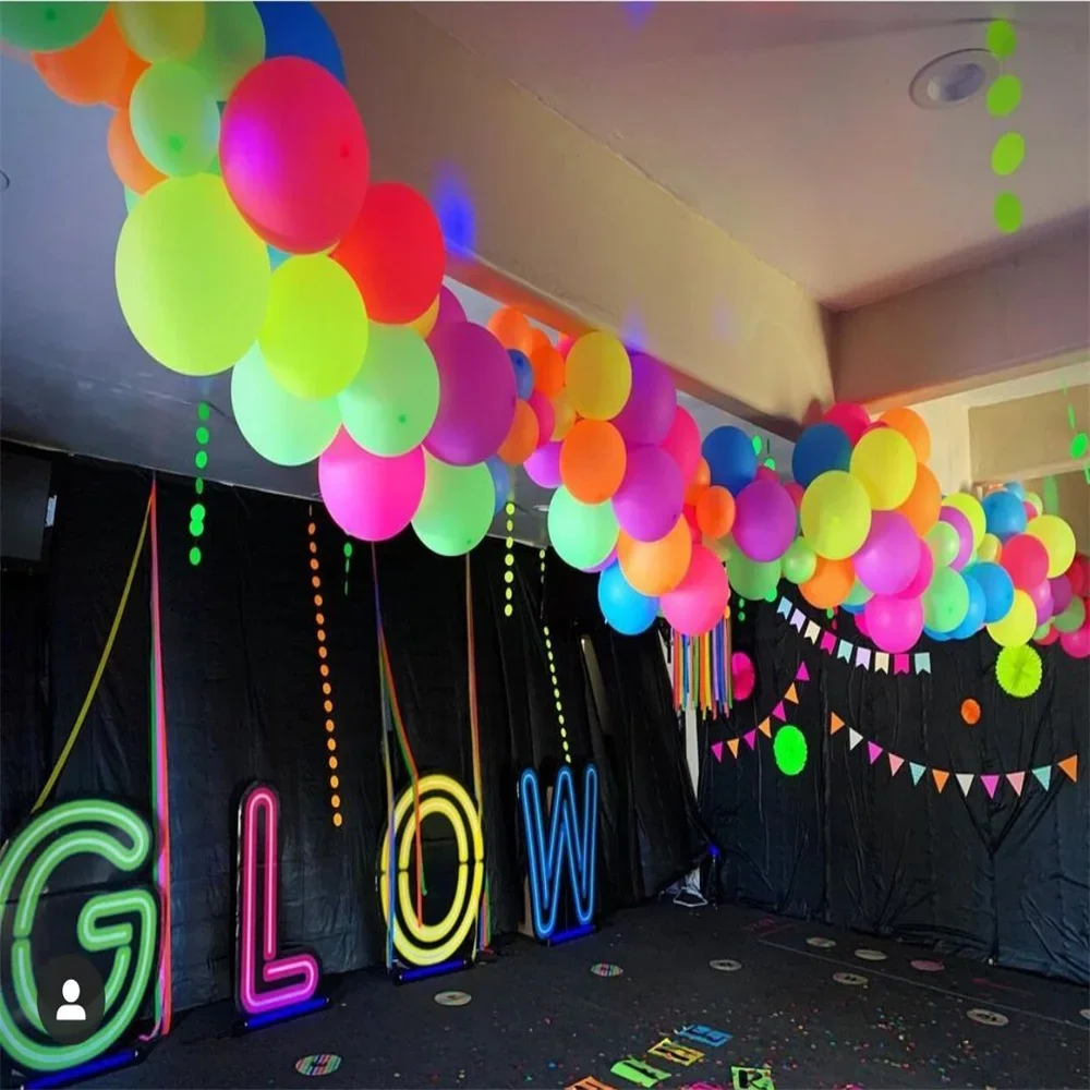 100/300/500Pcs 3inch Luminous Fluorescent Balloon Blacklight Neon Latex Balloon Baby Shower Birthday Wedding Party Decoration