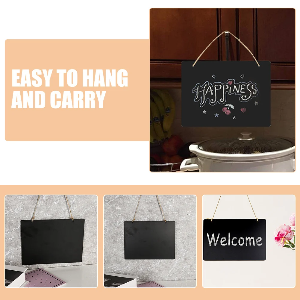 

8Pcs Wood Message Boards Hanging Chalkboard Signs with Ropes for Flower Stores Homes Offices Meeting Rooms Multi-Use