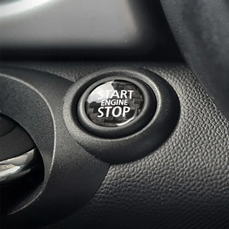Car Starter Button Sticker For MINI ONE COOPER S JCW R55 R56 R57 R58 R60 R61 Carbon Fiber Ignition Button Sticker Accessories