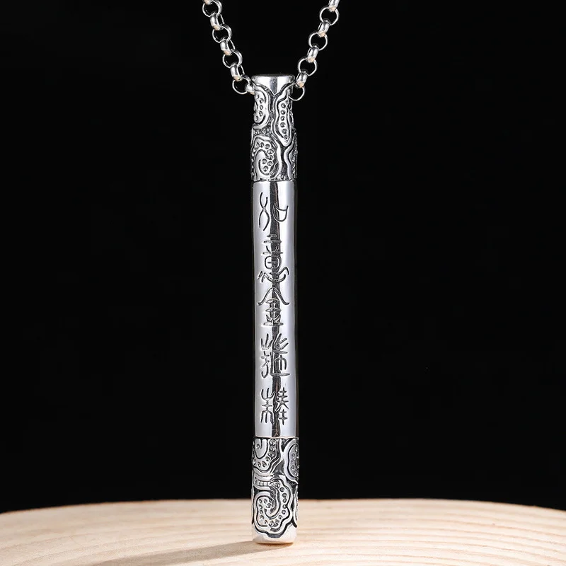 Trendy Ward Off Evil Gold Stirrup Pendants For Men Jewelry Retro Sea God Needle Pendant Male Silver 925 Chain Necklace Amult