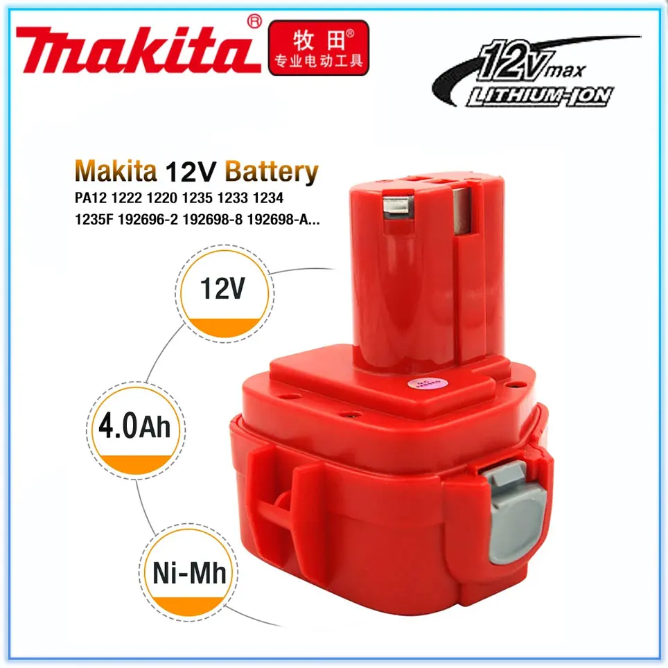 

4000 мАч Makita 12 в Ni-MH PA12 сменные батареи 1220 1222 1233S 1233SA 1233SB 1235 1235A 1235B 192598-2