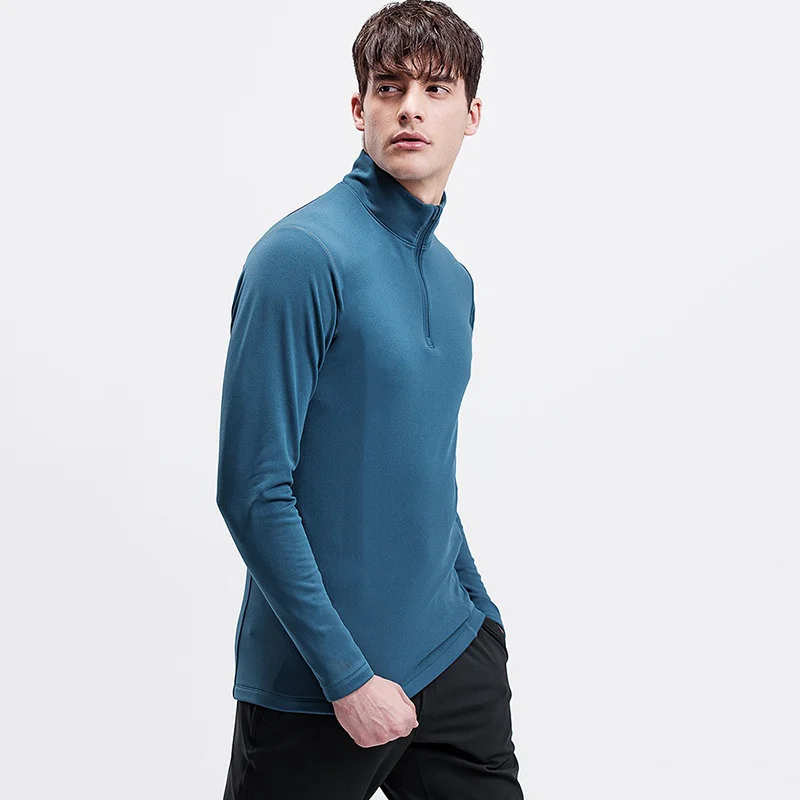 2023 Spring Summer Long sleeved T-shirt for men Thin Half Zip Pullovers Men Breathable Running Fitness Sports Quick Dry Tops Tee