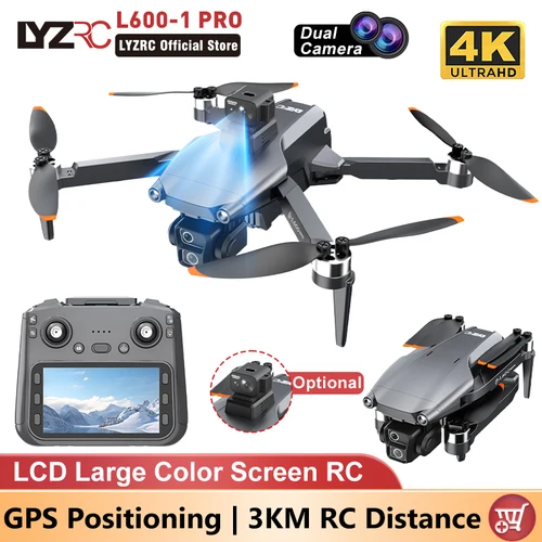 LYZRC L600-1 プロ LCD カラースクリーン RC プロフェッショナル 4K カメラドローン GPS 測位ブラシレスモーター 360 °   レーザーOASヘリコプター