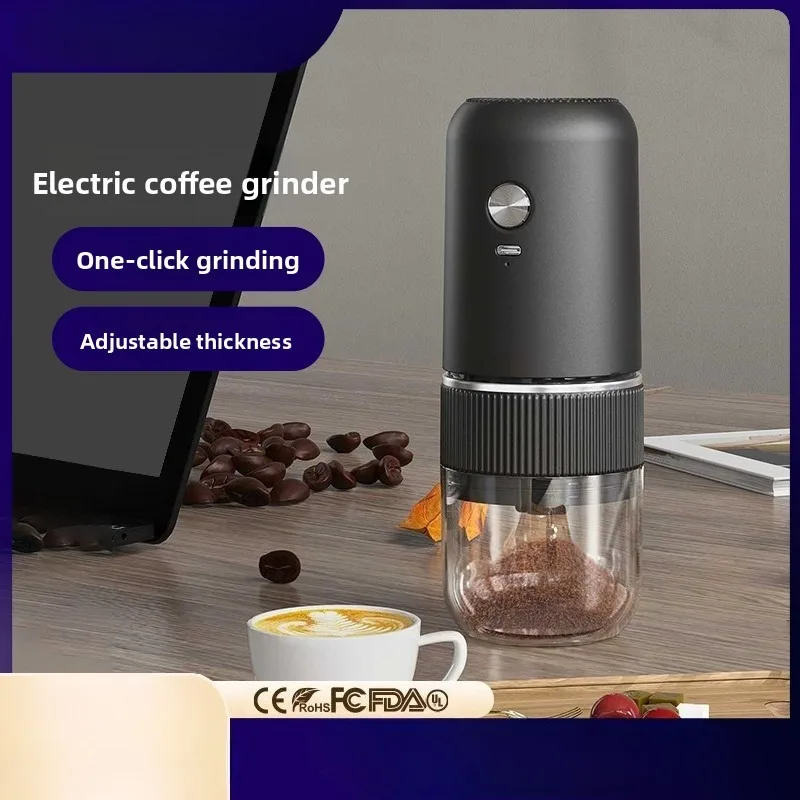イタリアンスタイルのドリップコーヒー豆用電動グラインダー、調整可能な粉砕度、充電式、ポータブル、コンパクト、家庭用に最適