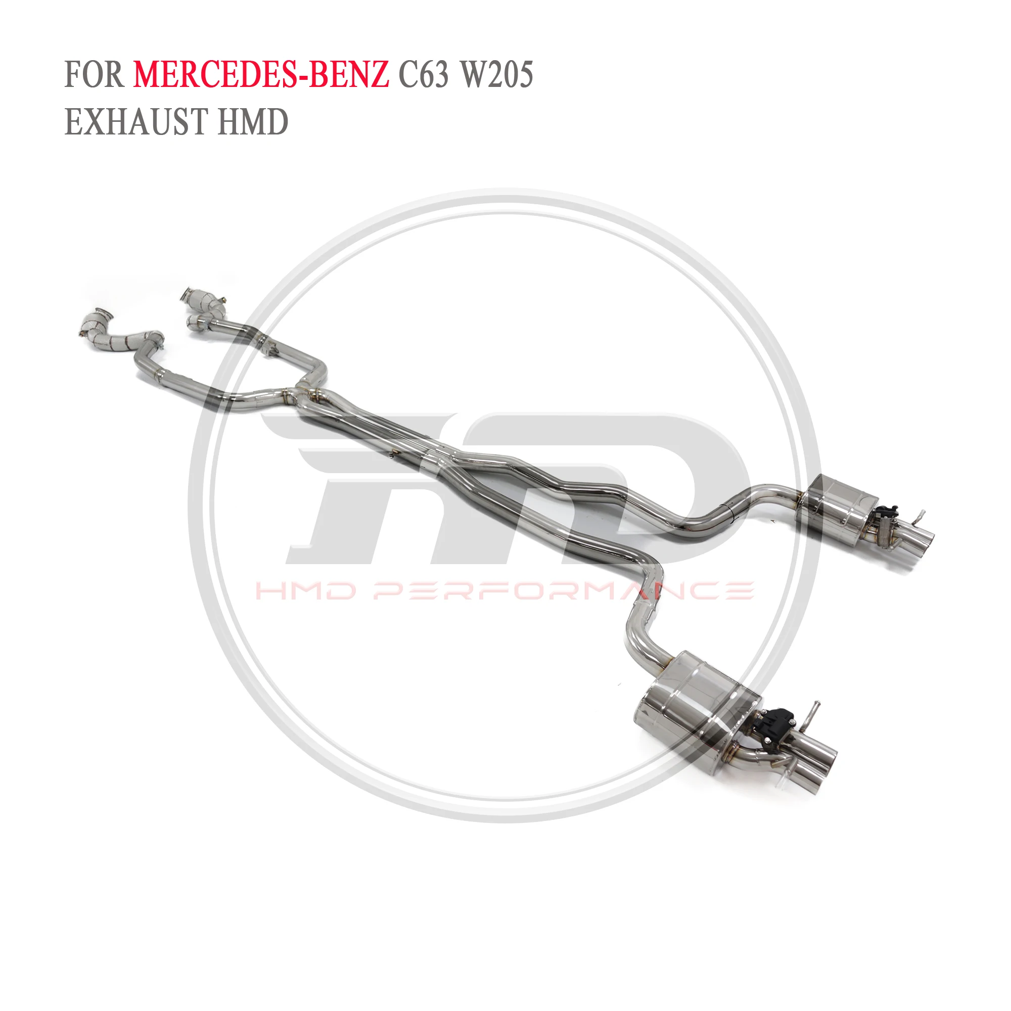 

HMD Stainless Steel Full exhaust Downpipe Catback For Mercedes benz C63 W205 With valve
