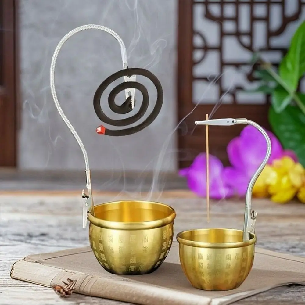 1pc Metal Mosquito-repellent Incense Clip Bendable Double-ended Crocodile Clip Bracket Extended Hose Broken Incense Clip
