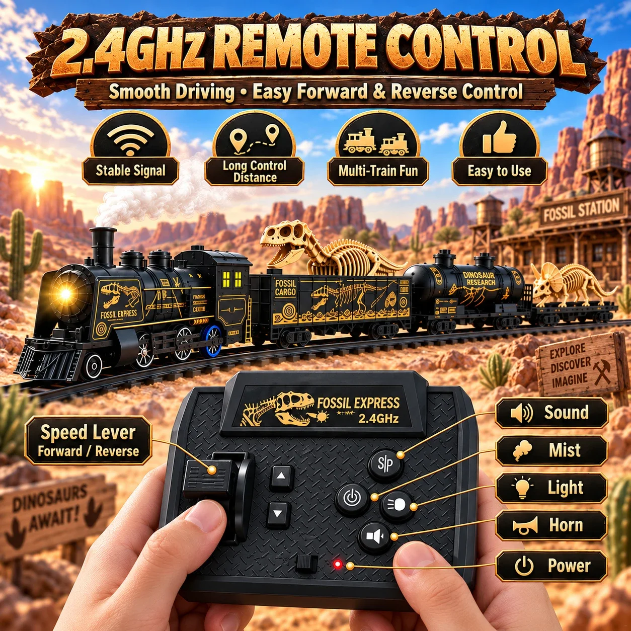 LM09 1:87 RC Spray Train 2.4G Simulation Remote Control Spray Track Train Electric Railway Set Railway Toy Suitable For Gifting