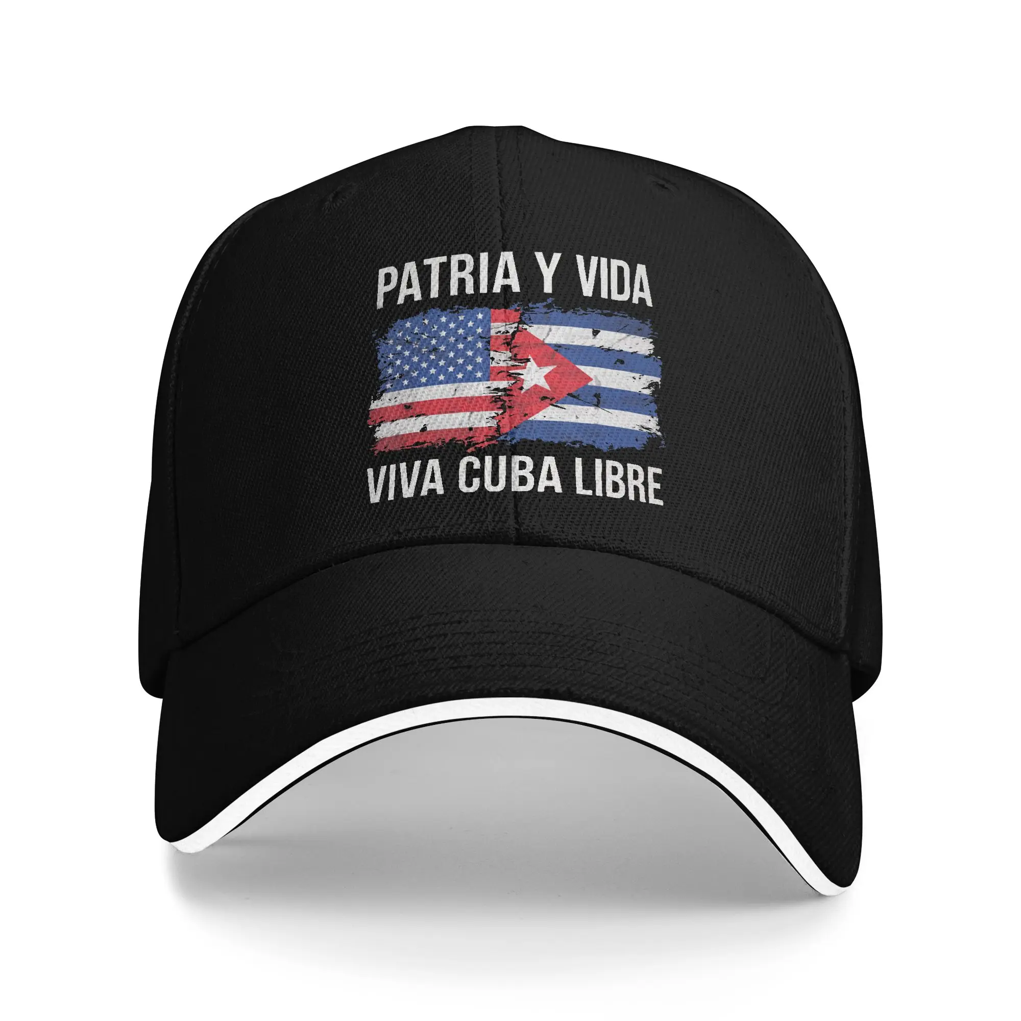 Half Cuban Half American Country USA Flag Cuba America Baseball Cap  Hunting Camping Trucker Hat Couple Women Baseball Caps
