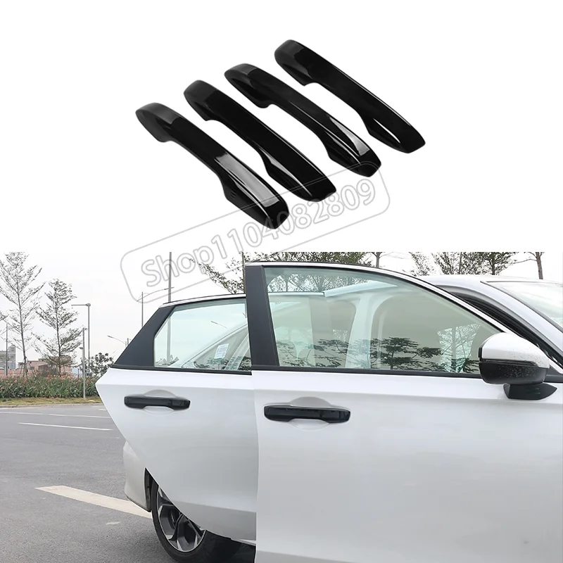 

4 шт. для Honda Civic 11th 2022-2025 седан хэтчбек тип R Si седан гибридная внешняя дверная ручка накладка S ticker глянцевый черный