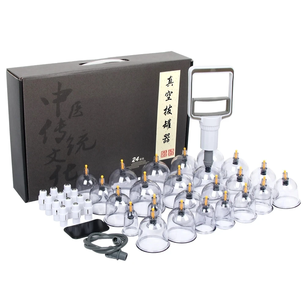 12/24 Cans Vacuum Cupping Massage Set Chinese Medicine Physiotherapy Healthy Care Anti-Cellulite Suction Cups For Body Massager