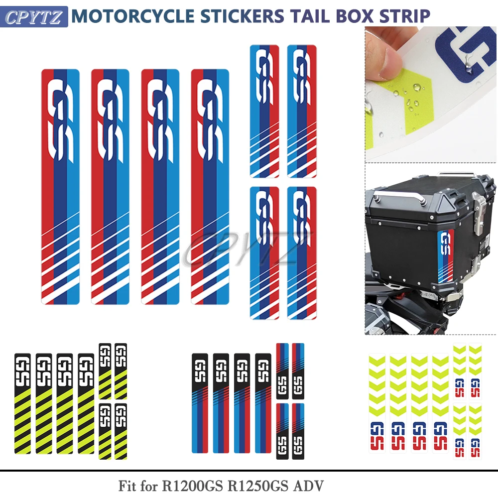 Motorcycle Tail Box Stickers Safety Warning Strip Side SuitCases Decals Decoration fit For R1250GS R1200GS F850GS ADV