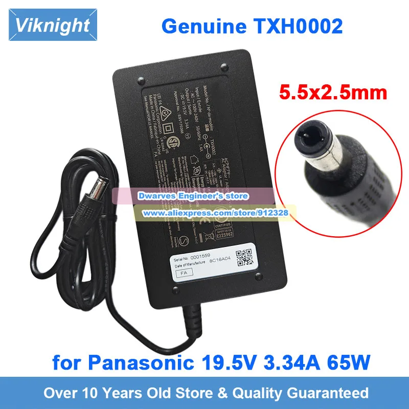 Genuine TXH0002 19.5V 3.34A 65W AC Adapter ESV170368 Charger for Panasonic TH-24H400H LED TV TH-32H400H TH-40H400H Power Supply