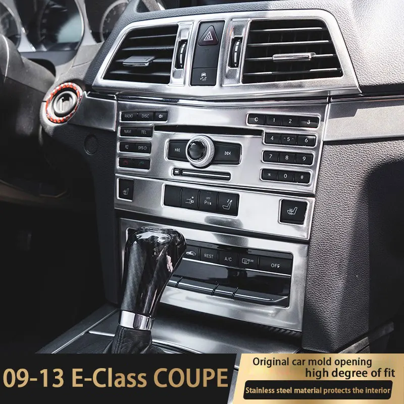 For Mercedes Benz E Class Coupe W207 C207 2009 2010 2011 2012 2013, Car Center Console Gear Air Conditioning CD Panel Cover Trim