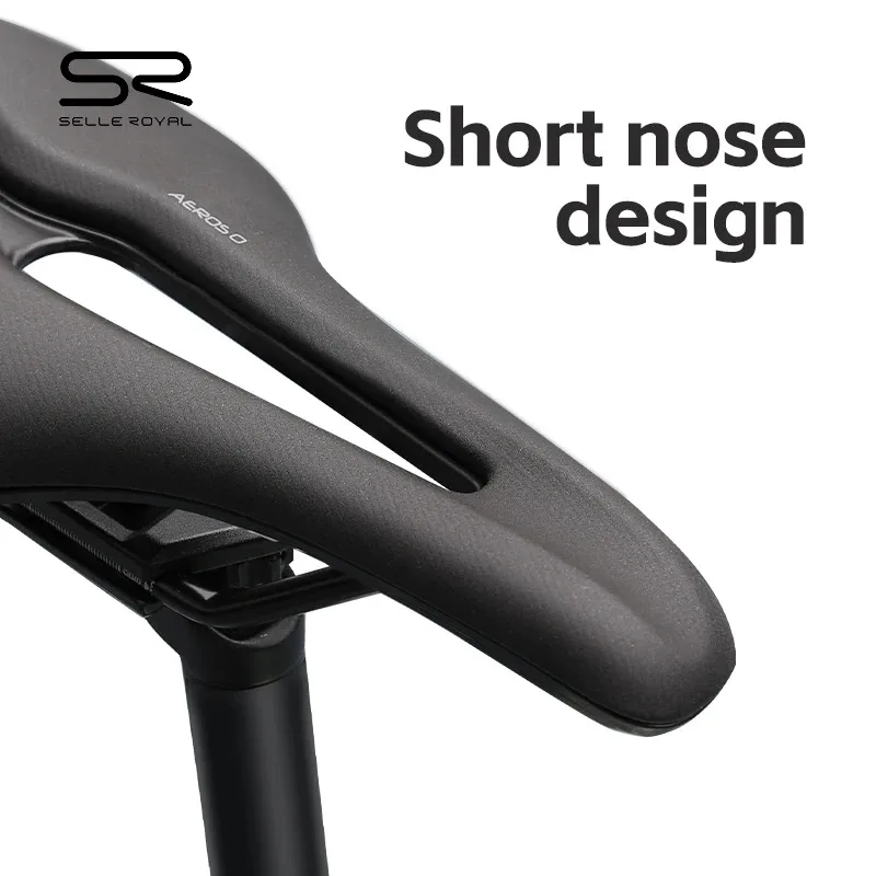 Selle Royal AEROS Short Nose Design Road Racing Bike Saddle CrMo Rail Bicycle Cushion Breathable Lightweight Hollow Bike Seat