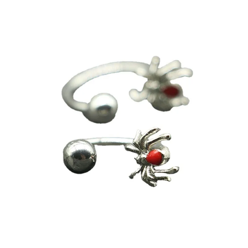 316L Spider Lip Ring Horseshoe Ring Titanium Steel Piercing Ear Stud Barbell Spiral Lip Studs Belly Button Sexy Body Jewellery