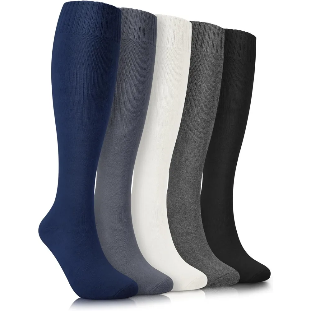 

Теплые гольфы для женщин, 5 пар, терможенские хлопковые длинные повседневные толстые зимние подарочные носки для пеших прогулок, катания на лыжах