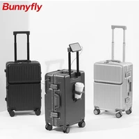 BunnyFly Trolley Case With Wheels Boarding Box 20/24 inch Travel Suitcase Large Size Luggage Men Carry-On Luggage Laptop Bag