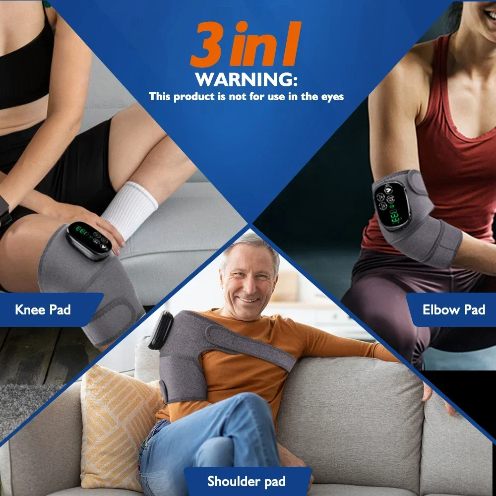 Cordless Red Light Heated Knee Wrap, 660nm 850nm 44 LED Beads, 4 Heat Levels Rechargeable Pad for Knee Shoulder Elbow 5000mAh