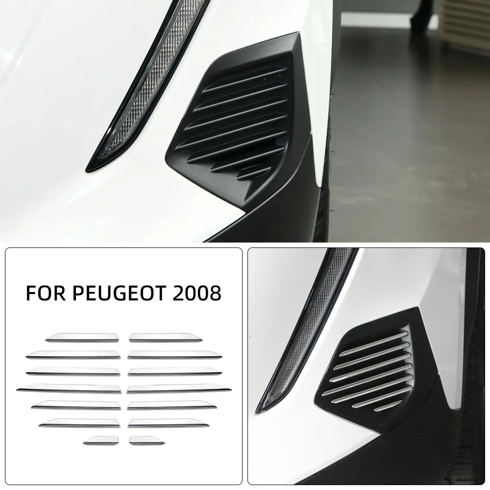 

Для Peugeot 2008 2019-2023 E2008 2020-2022 передняя противотуманная фара, накладка на противотуманную фару, декоративная наклейка, крышка, Стайлинг, молдинги, аксессуары
