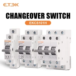 ETEK 1/2/4P Din Rail Isolating Disconnecting Switch Dual Power Manual Transfer Isolating Switch Interlock Circuit Breaker EKCS