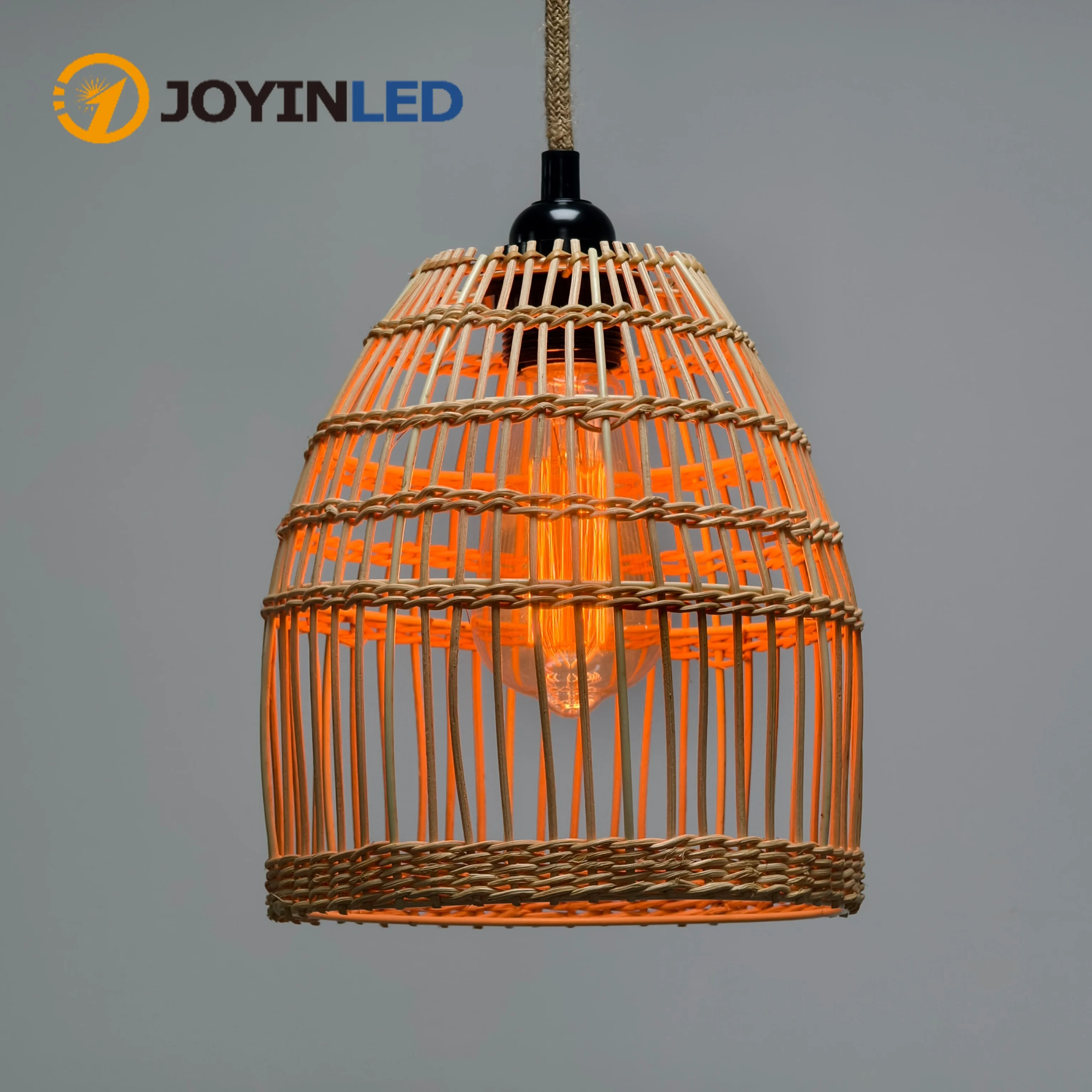 

Handmade Rattan Pendant Lamp Shades Rustic Woven Rattan Chandeliers Boho Home Room Decor E26/E27 Ceiling Hanging Light Fixtures