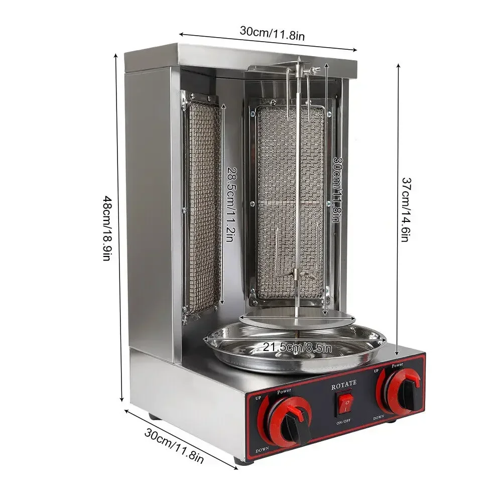 NUEVA Parrilla de Kebab de Alta Eficiencia, Máquina de Doner Kebab a Gas, Parrilla de Gran Capacidad, Parrilla Vertical Comercial, Herramienta para Asar, Parrilla Eléctrica