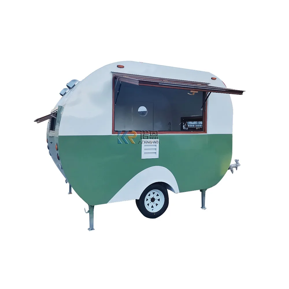 Fast Food Truck Mobile Kitchen Outdoor Bubble Tea Ice Cream Vending Trailer Catering Equipment For Sale