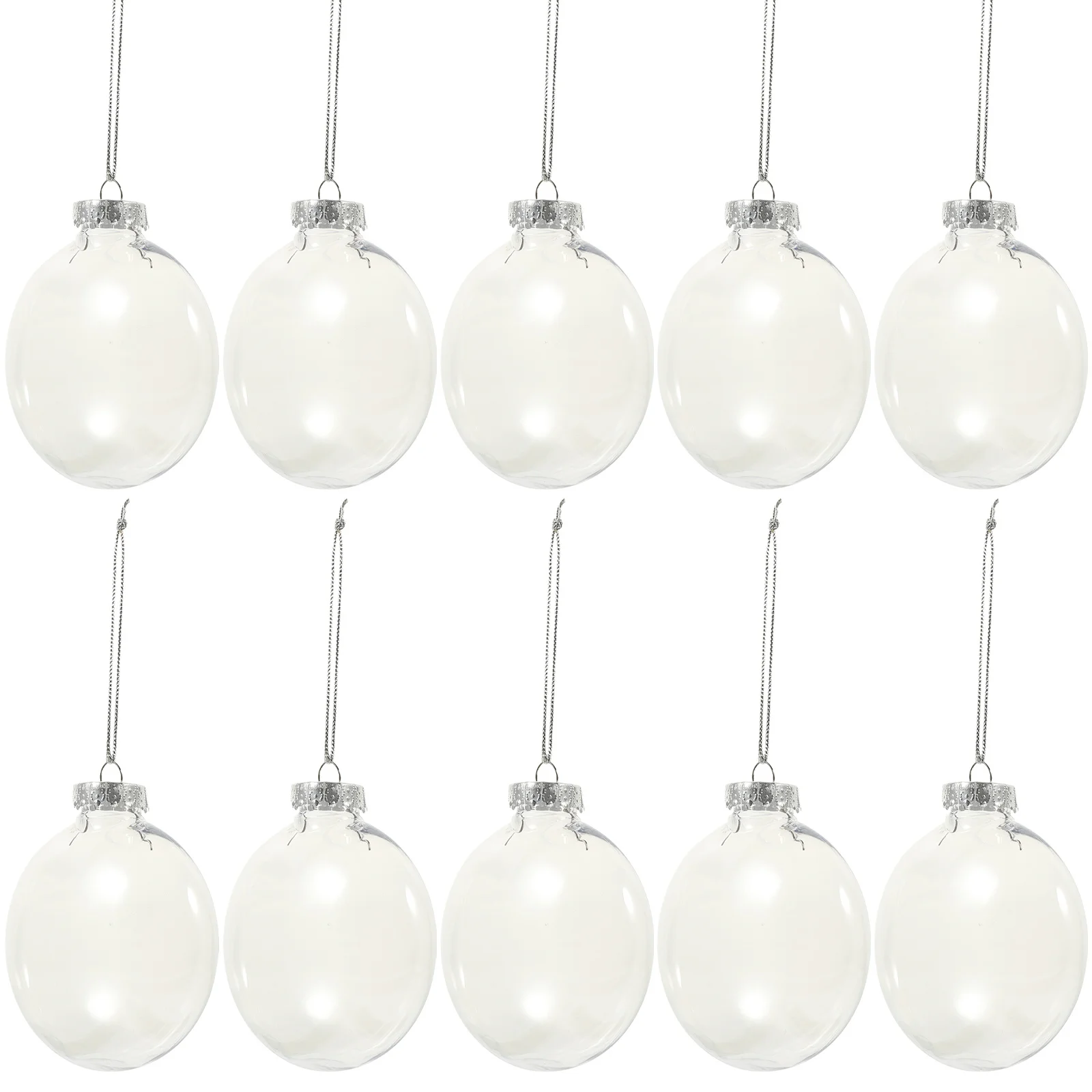 10 قطعة من الحلي الكروية البلاستيكية الشفافة القابلة للتعبئة زينة عيد الميلاد للحرف اليدوية شجرة الحلي الحلوى علب الهدايا لوازم حفلات عيد الميلاد