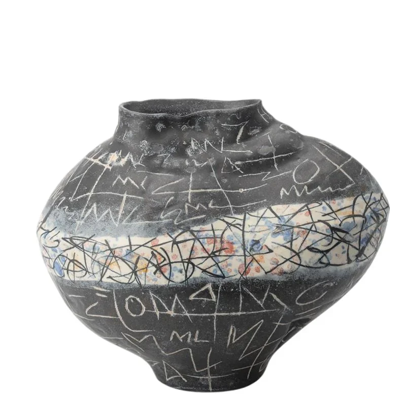 

Medieval simple ceramic vase flower arrangement dried flower device living room decoration ornament