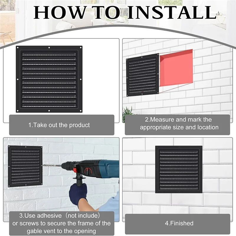 

FAST-2 шт. для настенного вентиляционного отверстия 10 x 10 дюймов, вентиляционное отверстие для сарая, для дома, гаража, крышка вентиляционного отверстия на чердаке с экраном