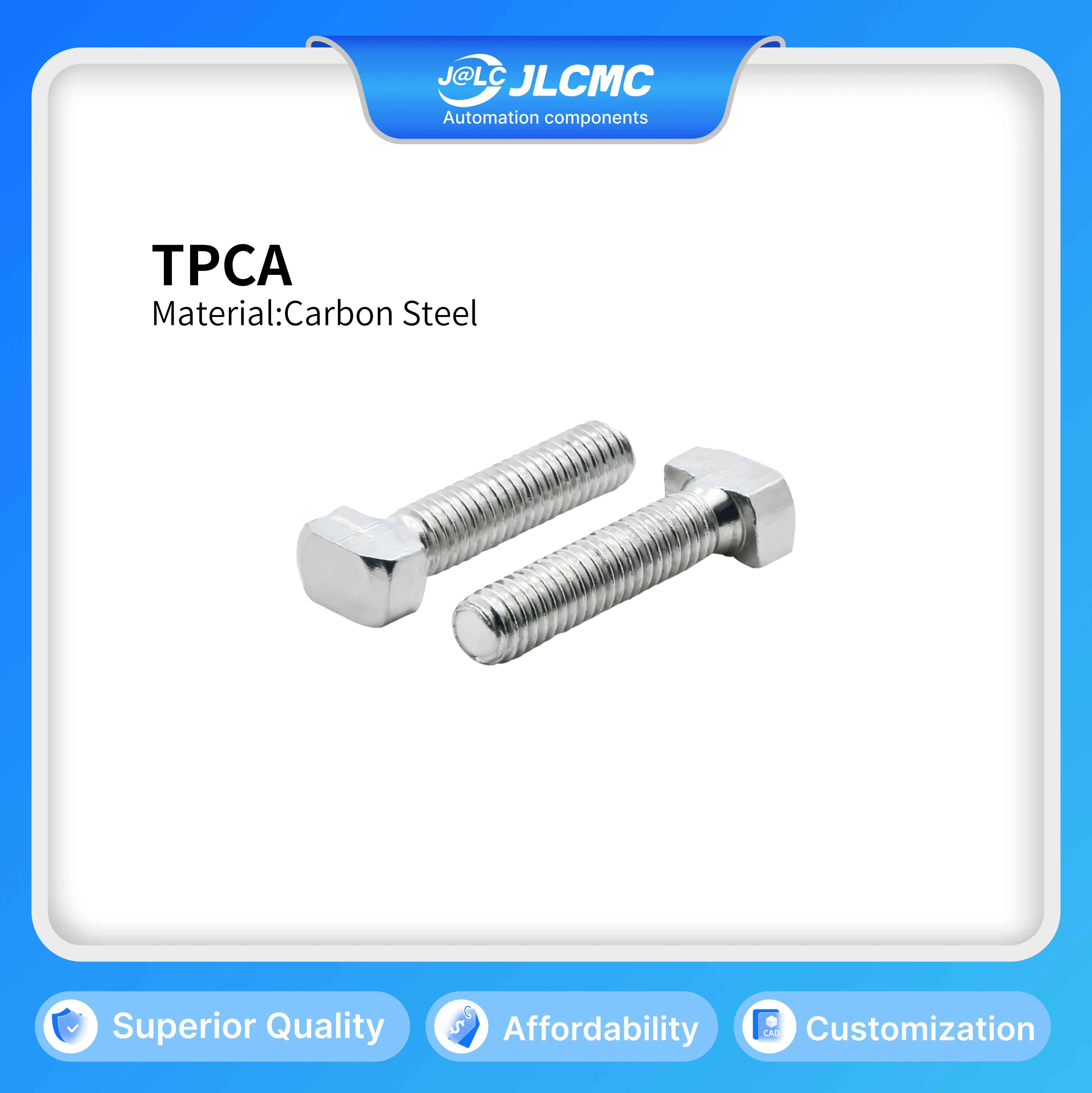 10 Pcs M6 Drop-in T-Slot Stud T-Head Bolt GB 30 Series Aluminum Profile Galvanized Steel Fastener
