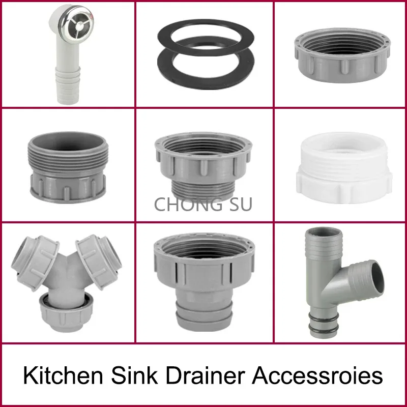 

Kitchen Sink Drainer Sink Drain Connector Adapter Fittings Basin Anti-overflow Pipe ABS Hose Rubber Gasket Connection Pipe
