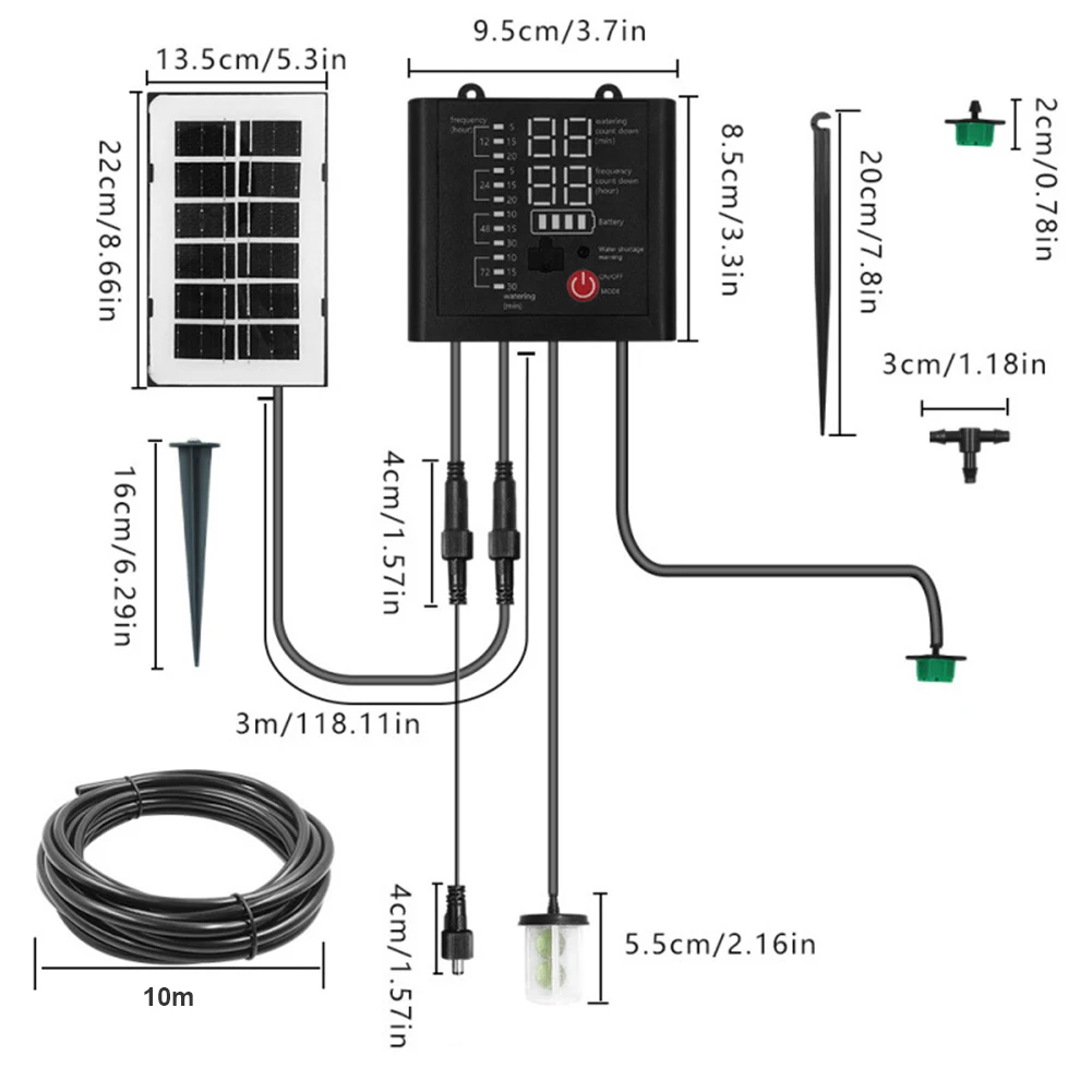 Outdoor Drip Irrigation Solar Watering System Anti-siphon Protection Solar Powered Operation Ip44 Waterproof Rating