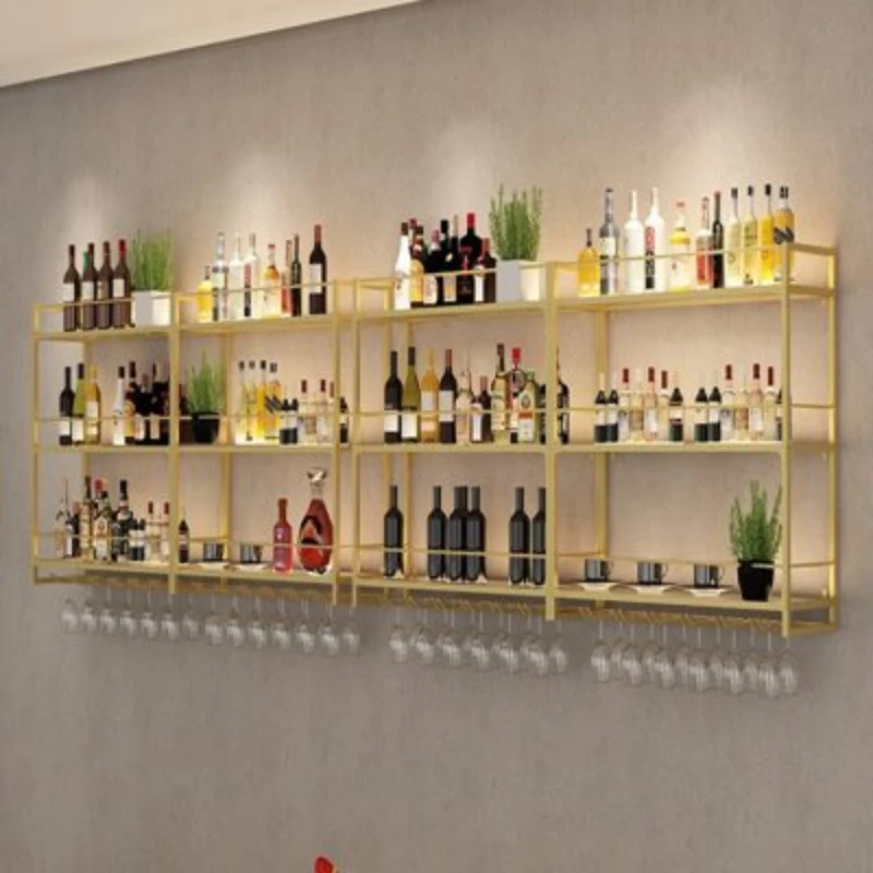 Wine Glass Wall Restaurant Equipment Bar Furniture Shop Storage Minimalist Cabinet Liquor Vinegar Salon Luxe Coffe Organizer