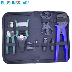 Kit de herramientas de prensado de cables, pelacables, cortador de cables, llaves inglesas PV, juego de conectores solares para accesorios de Sistema Solar, Stock en la UE