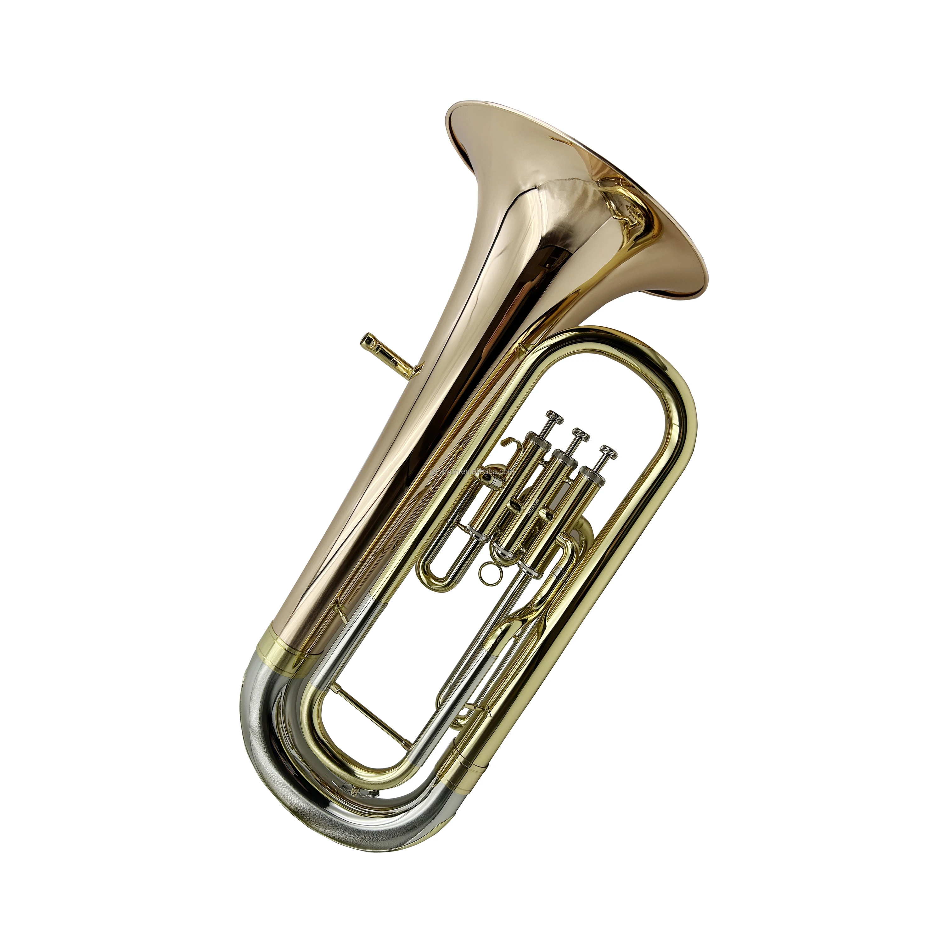 Phosphor Bronze Lacquer Brass Bb Tone Euphonium 3 Pistons Gold Finish 14.5mm Bore Professional Wind Instrument For Band Show