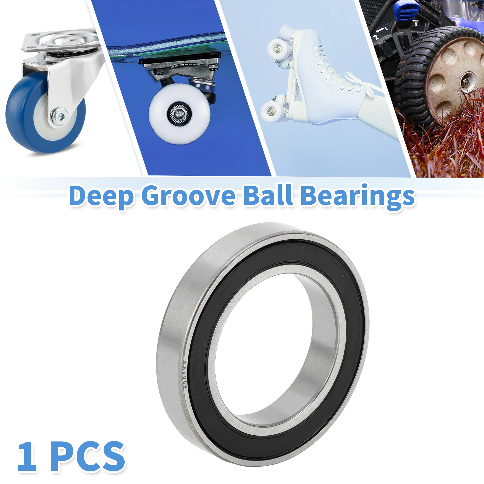 Motoforti 6907VV Deep Groove Ball Bearings P6 35x55x10mm Lubricated Bearings Double Rubber Seal Scooter Skateboard Wheel