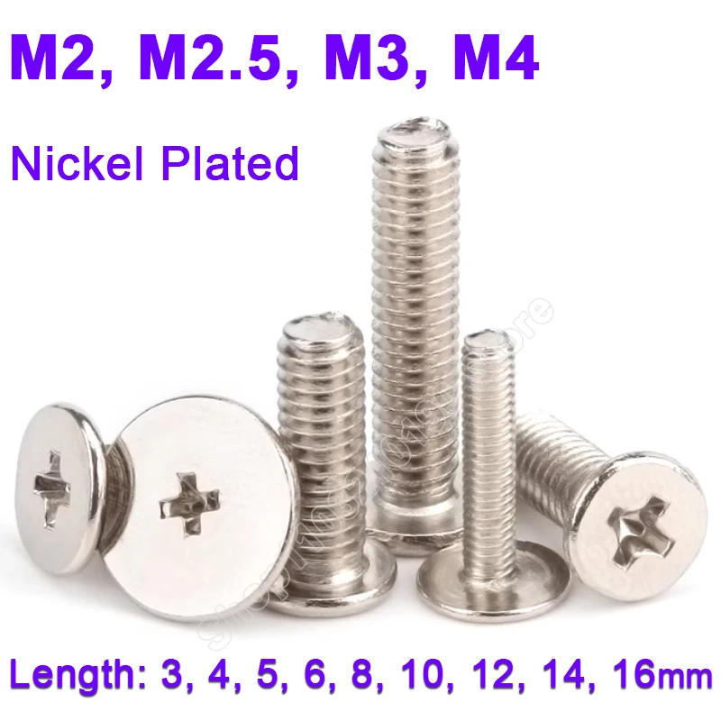 M2 M2.5 M3 M4 Small CM Cross Phillips Ultra Thin Super Low Flat Head Screw Bolt Ultrathin Wafer Flat Head Screw For Laptop Phone