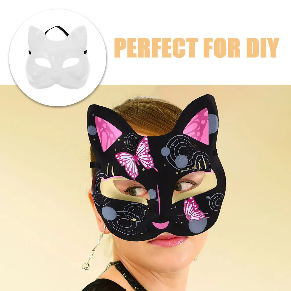 

2Pcs Graffiti Fox Masquerade Blank Masks Halloween Party Mask Prop Supplies Blank Masks Masquerade Mask