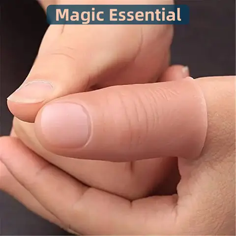 2pcs Disappearing Silk Fake Thumb Tip Finger Magic Trick Reality Magician Close Up Stage Show Prop Prank Toy Red Silk Magic Prop