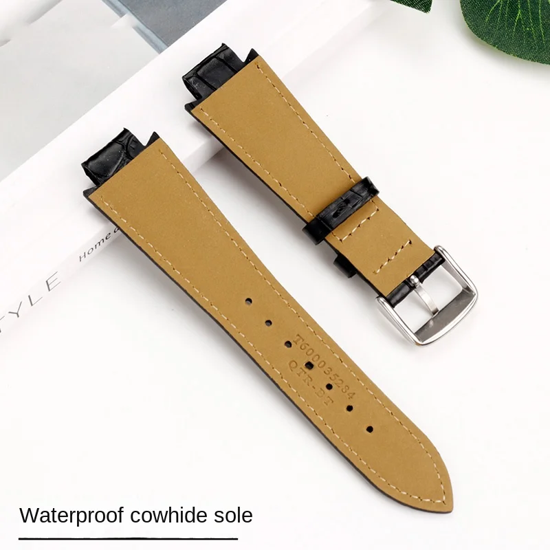 Leather Watch strap 24x14mm For Tissot 1853 T60 Strap Belt L875/975K Cowhide Bracelet Convex End men Watch band T60 watch belt