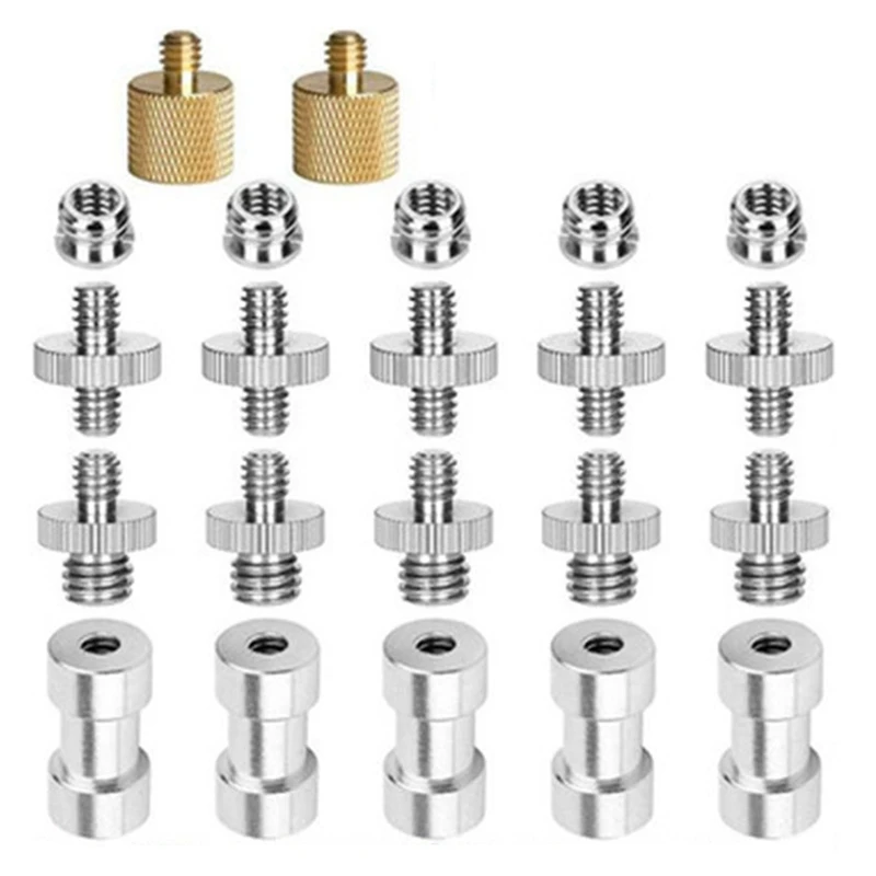 1/4 إلى 3/8 مسامير محول محول حنفية المسمار جبل مجموعة للكاميرا ترايبود Monopod Ballhead ضوء فلاش حامل سهلة الاستخدام