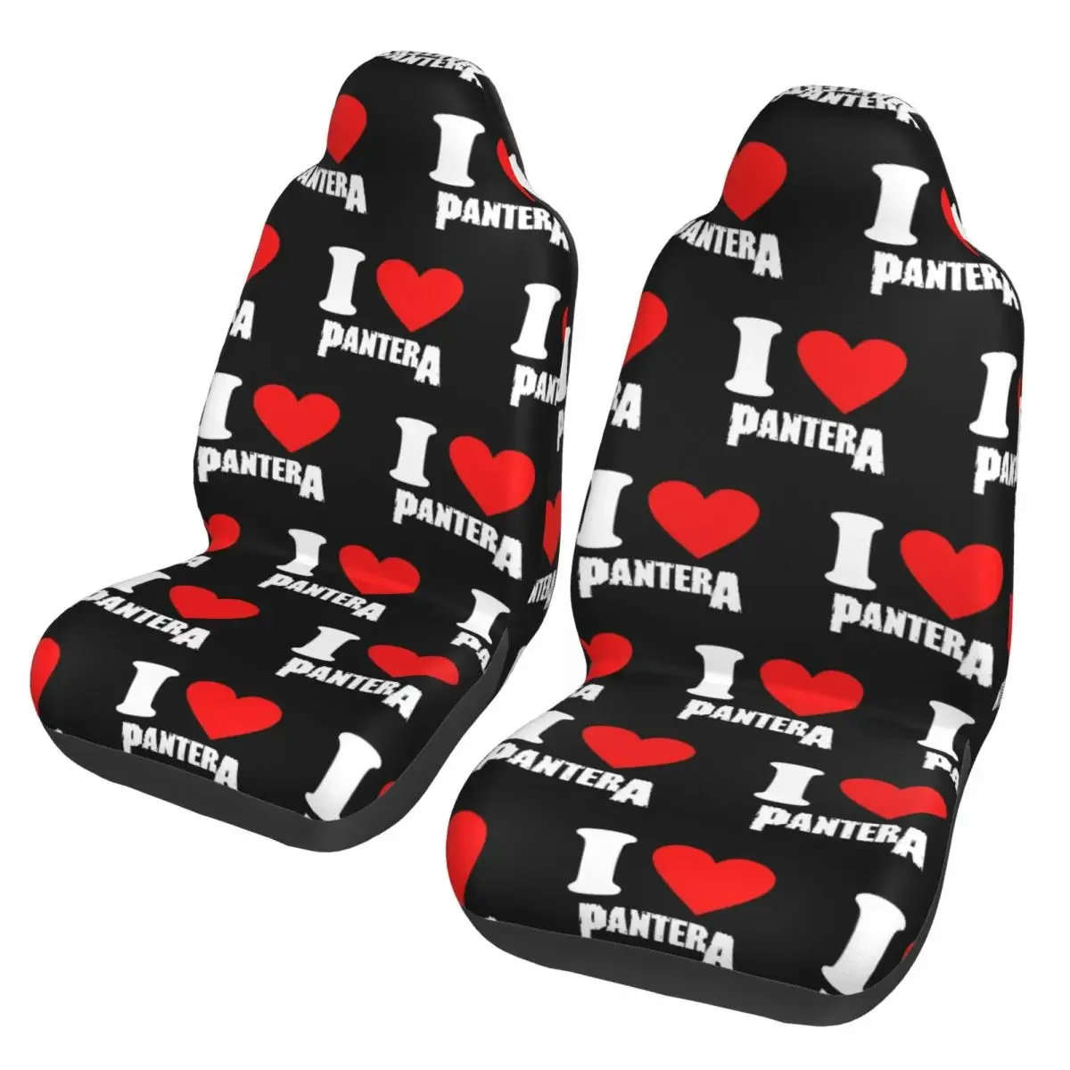 I Love Panterad Universal Car Seat Cover Four Seasons Women Rock Band Front Rear Flocking Cloth Cushion Fabric Seat Protector