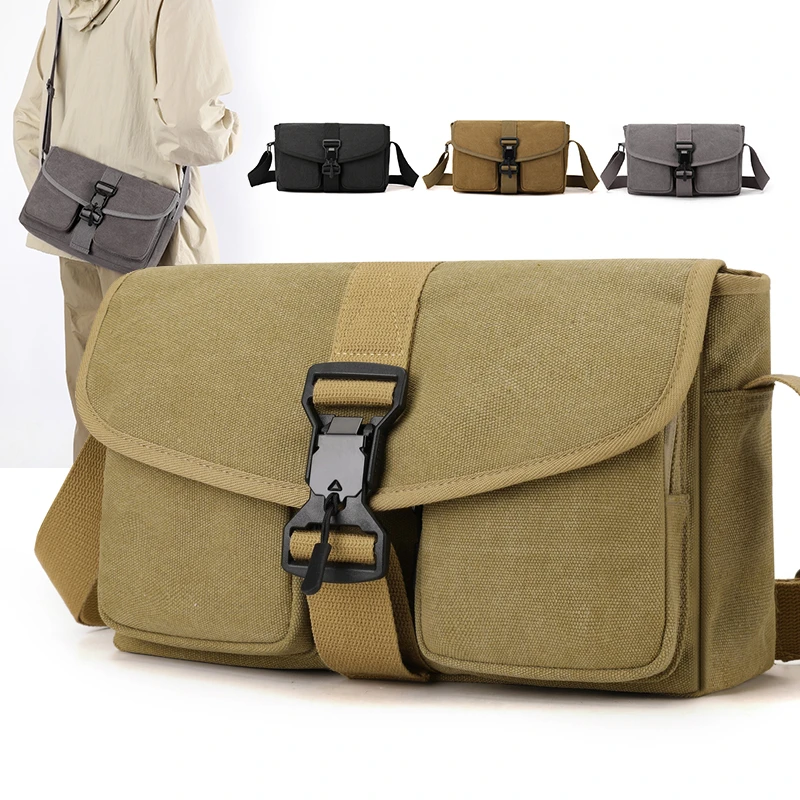 

New Men's Crossbody Bag Large-Capacity Trendy Single-Shoulder Retro Messenger Bag Portable Commuting Travel Square Sling Bag
