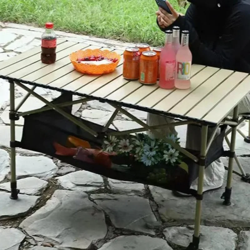 

Outdoor Folding Net Pocket Table Carbon Steel Metal Freely Adjustable Picnic Folding Table Mesa Plegable Outdoor Furniture